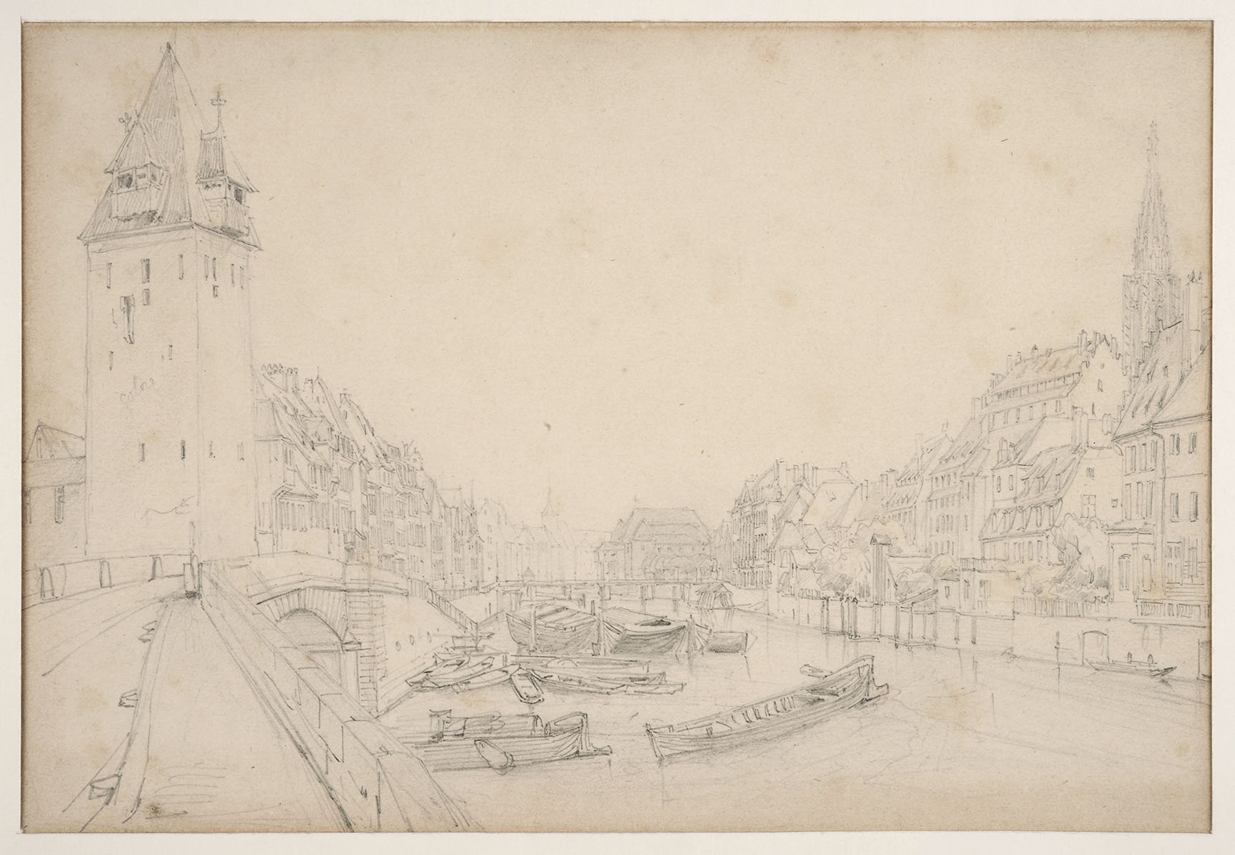 VUE DE STRASBOURG : AUTOUR DE L'ILL DEPUIS LE BOUT DU QUAI DES BATELIERS_0